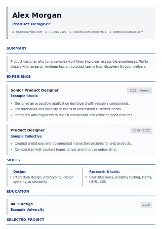 First-page preview of the Corporate Pro resume template with fictional example content