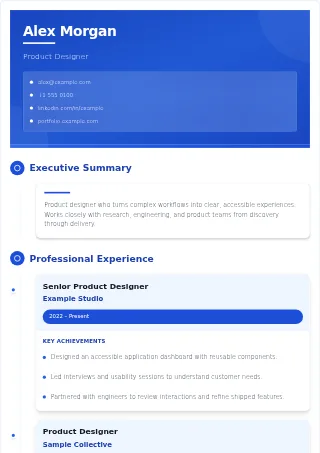First-page preview of the Premium Corporate resume template with fictional example content